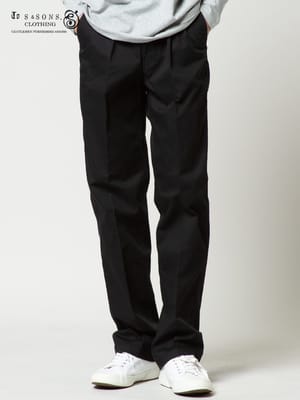 S＆SONS (エスアンドサンズ) ストレッチ 無地 ツータック チノパンツ