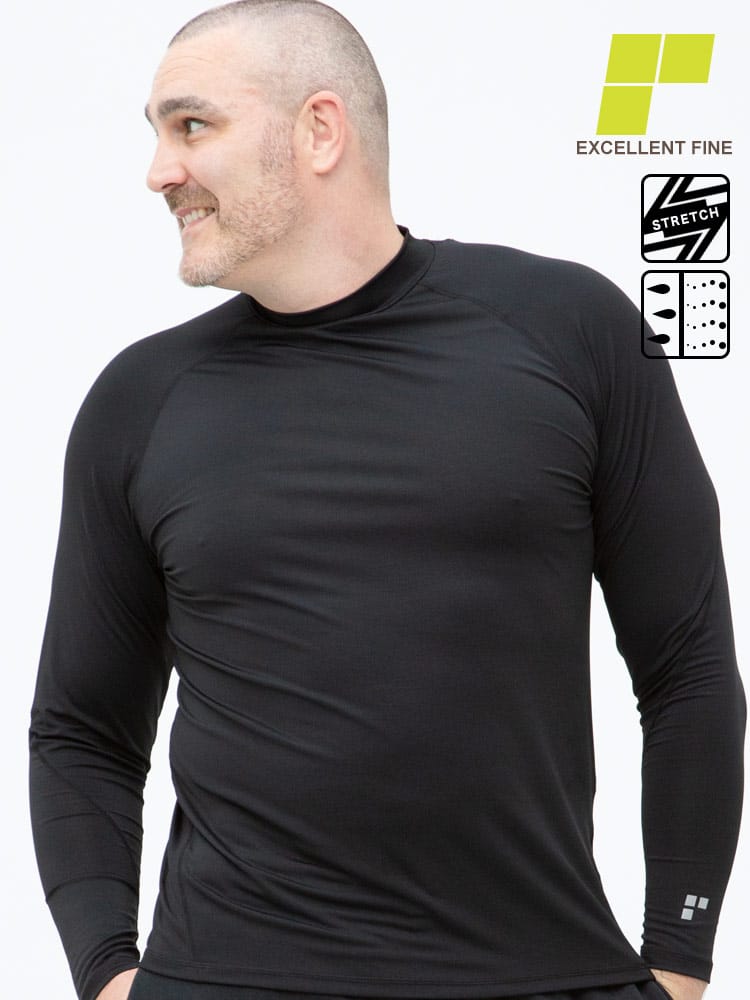 大きいサイズ メンズ EXCELLENT FINE (エクセレントファイン) ストレッチ UVカット ドライ コンプレッション インナー 長袖 Tシャツ ロンT