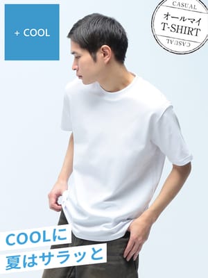S＆SONS (エスアンドサンズ) 接触冷感 無地 クルーネック 半袖 Tシャツ