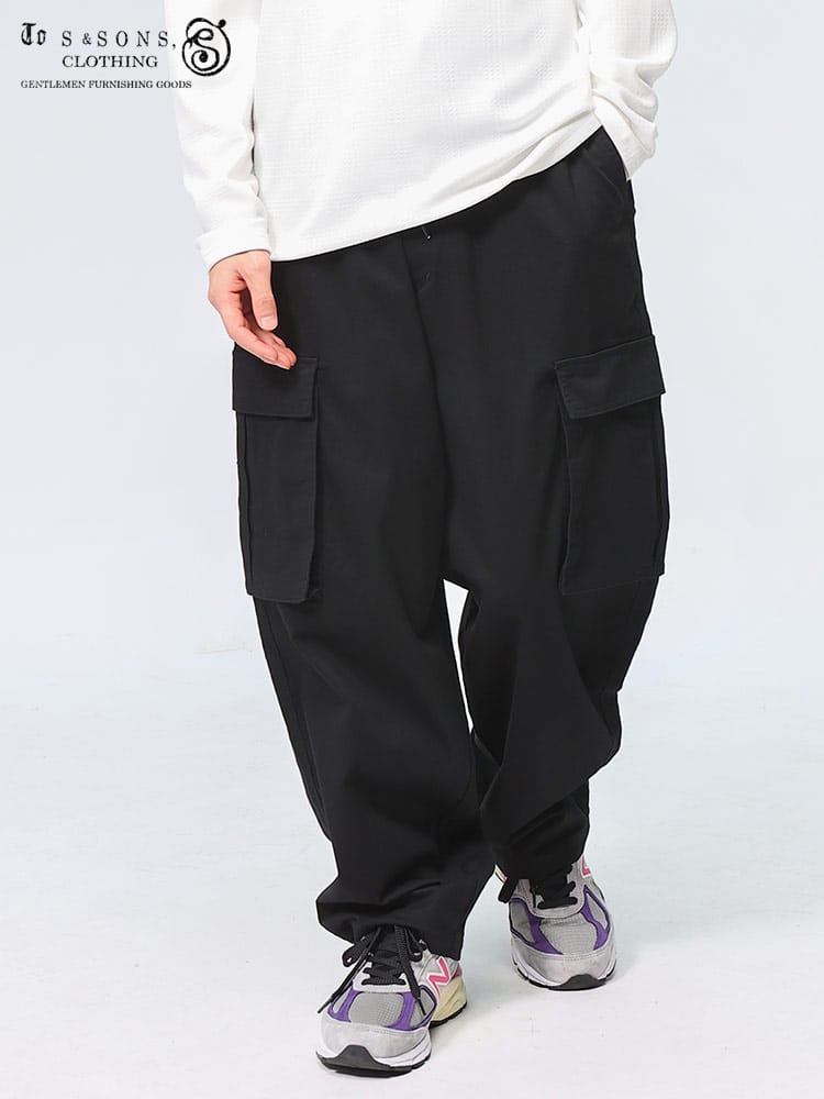 エスアンドサンズ カーゴ ワイドシルエット スケーター ストレッチ メンズ S＆SONS ボトムス 夏服 ワーク TS2131