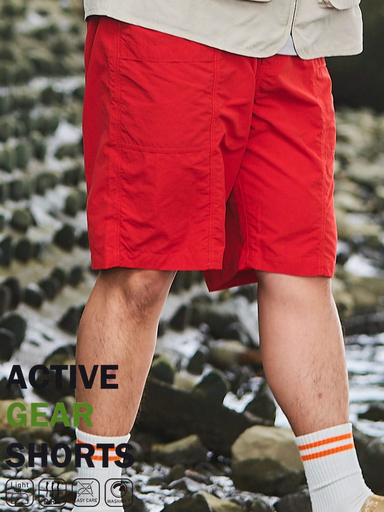 アクティブギアショーツ 軽量 ドライ ナイロン ショートパンツ 半ズボン アウトドア 大きいサイズ メンズ