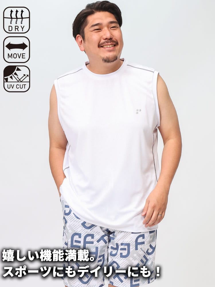 EXCELLENT FINE (エクセレントファイン) ストレッチ 吸汗速乾 ドライ ハニカムメッシュ 無地 ノースリーブ
