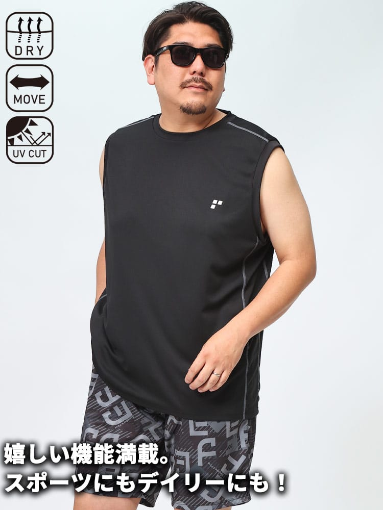 EXCELLENT FINE (エクセレントファイン) ストレッチ 吸汗速乾 ドライ ハニカムメッシュ 無地 ノースリーブ