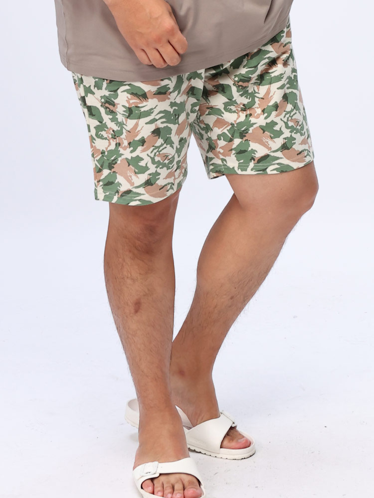 ショートパンツ 裏毛 カモフラ柄 バックポケット付き パンツ ショーツ 半ズボン 大きいサイズ メンズ