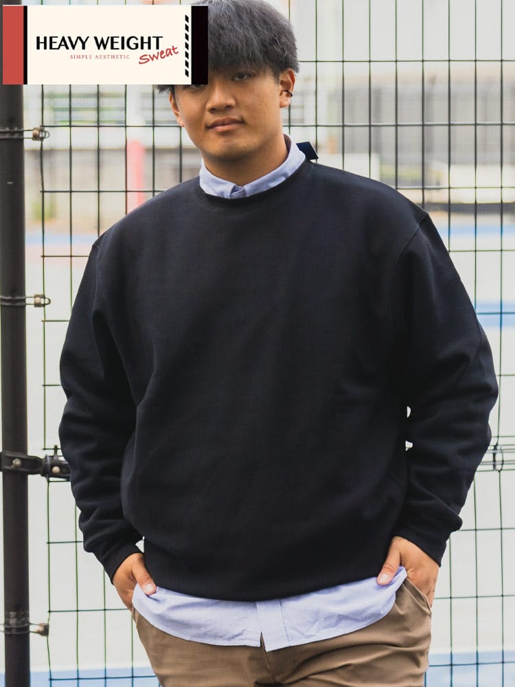 ヘビーウェイト スウェット トレーナー 無地 トップス プルオーバー 大きいサイズ メンズ