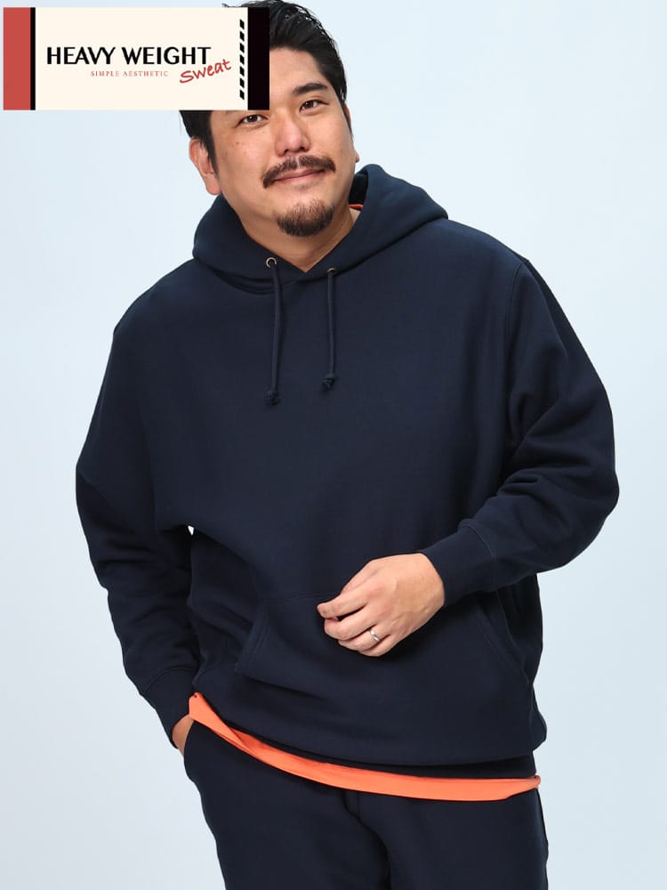 ヘビーウェイト スウェットパーカー ポケット付き トップス フーディー 長袖 大きいサイズ メンズ