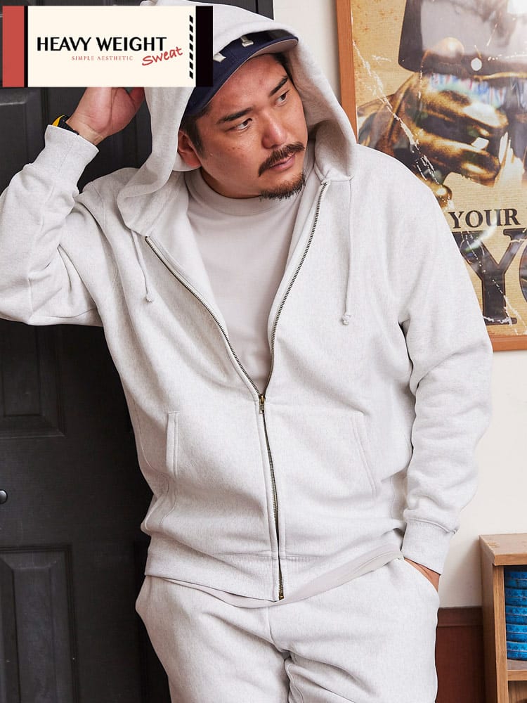 ヘビーウェイト スウェット ジップパーカー トップス アウター 長袖 大きいサイズ メンズ