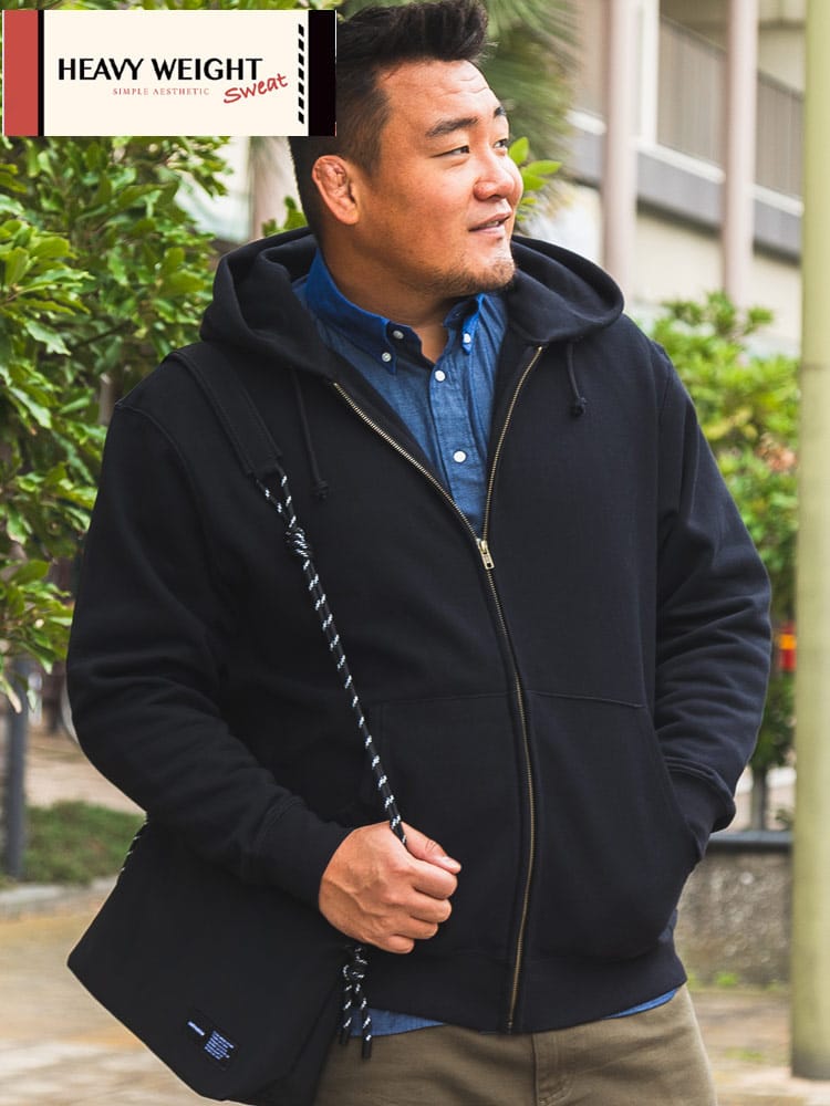 ヘビーウェイト スウェット ジップパーカー トップス アウター 長袖 大きいサイズ メンズ