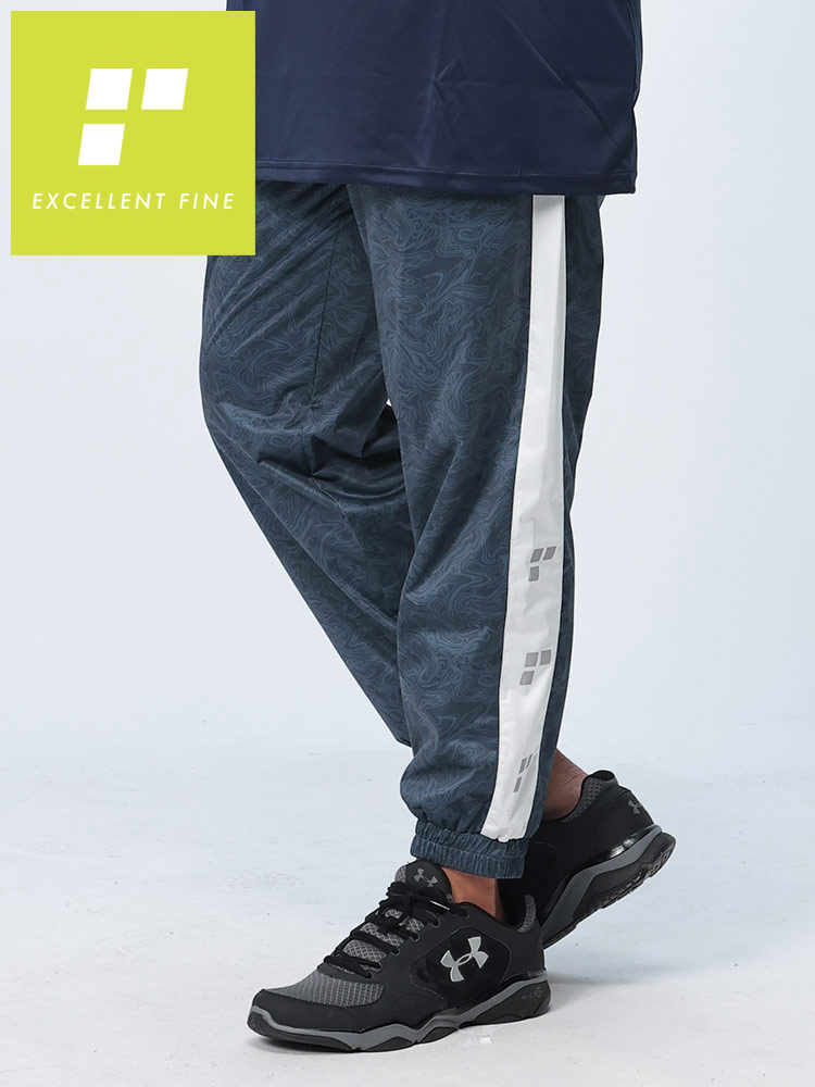 ライン パンツ ストレッチ 総柄 ボトムス スポーツ トレーニング ロングパンツ 大きいサイズ メンズ