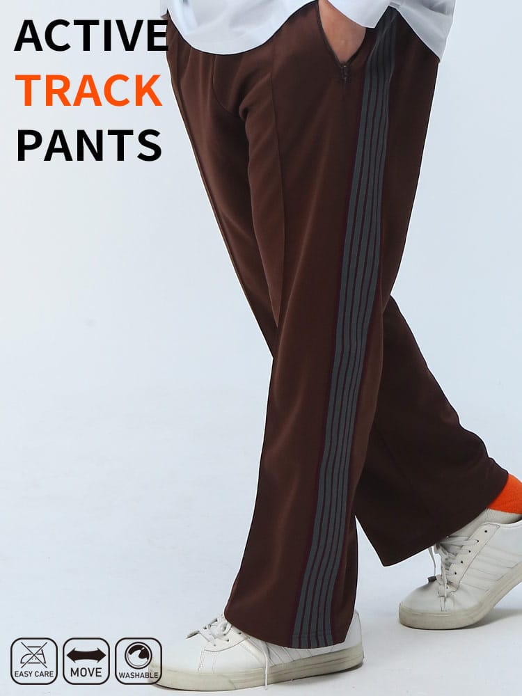 トラックパンツ サイドライン ジッパーポケット ボトムス ロングパンツ ジャージ 長ズボン 大きいサイズ メンズ