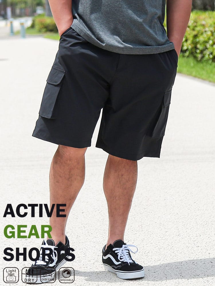 ショートパンツ ストレッチ サイドポケット アクティブ ギアショーツ  ボトムス スポーツ アウトドア 春 夏 大きいサイズ メンズ