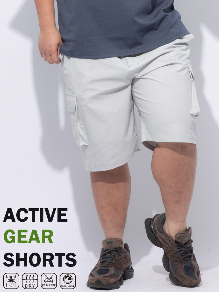 ショートパンツ ストレッチ サイドポケット アクティブ ギアショーツ  ボトムス スポーツ アウトドア 春 夏 大きいサイズ メンズ