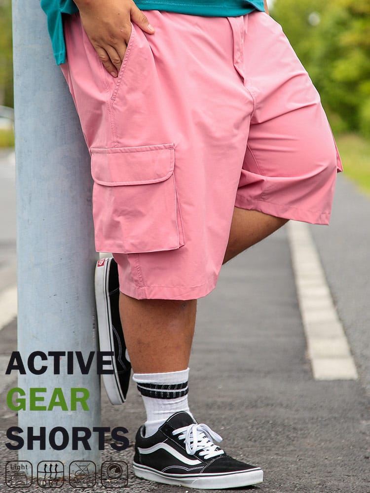 ショートパンツ ストレッチ サイドポケット アクティブ ギアショーツ  ボトムス スポーツ アウトドア 春 夏 大きいサイズ メンズ