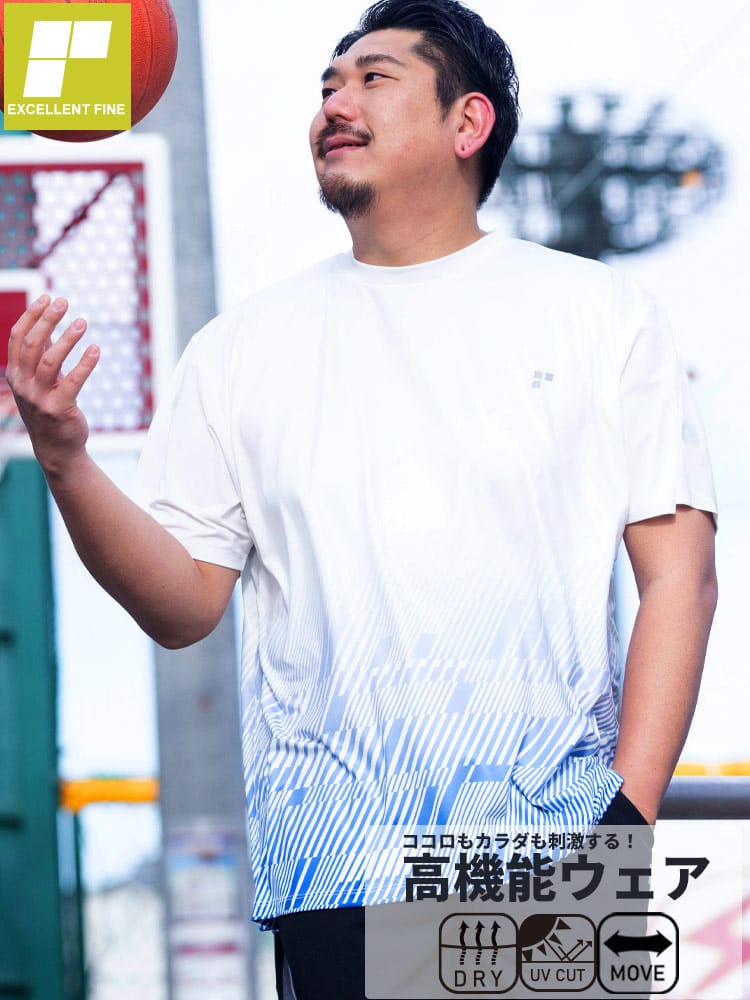 【WEB限定価格】半袖 Tシャツ ベア天竺 グラデーション クルーネック トップス トレーニング スポーツ 春 夏 大きいサイズ メンズ