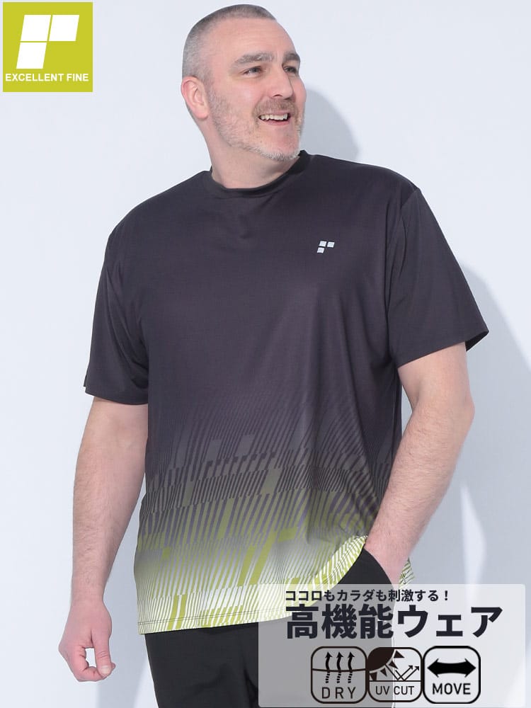 【WEB限定価格】半袖 Tシャツ ベア天竺 グラデーション クルーネック トップス トレーニング スポーツ 春 夏 大きいサイズ メンズ