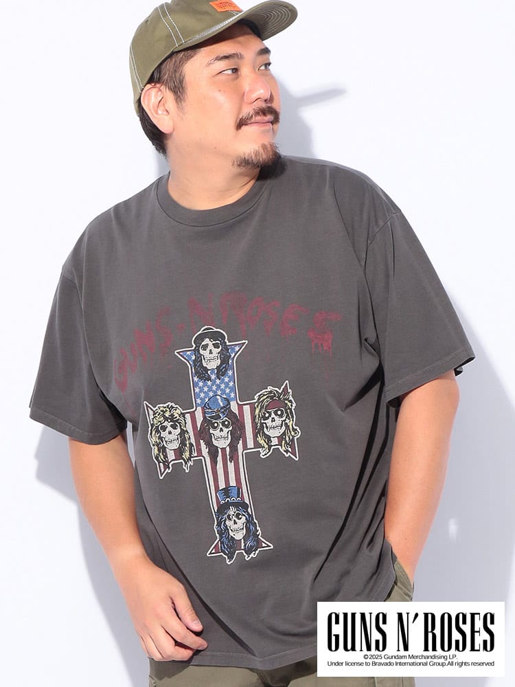半袖 Tシャツ GUNS N' ROSES ロゴプリントTシャツ バンドT トップス 春 夏 大きいサイズ メンズ