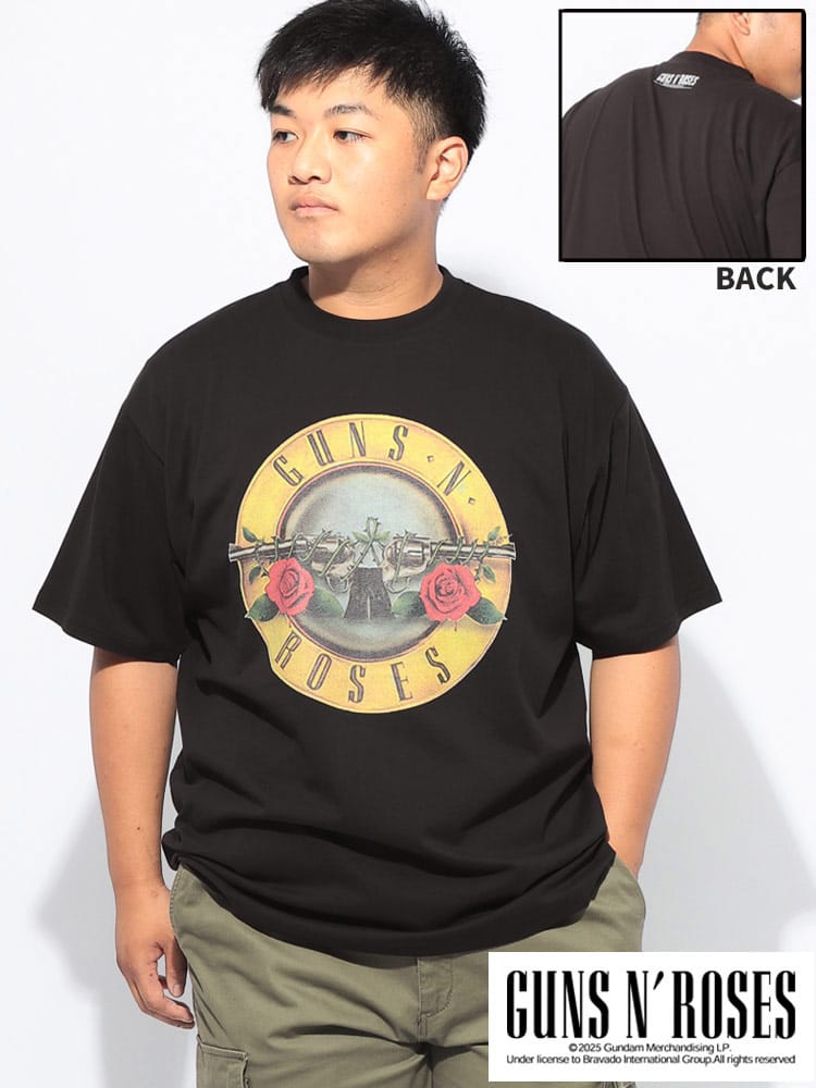 半袖 Tシャツ GUNS N ROSES プリント バンドT クルーネック トップス コットン 春 夏 大きいサイズ メンズ