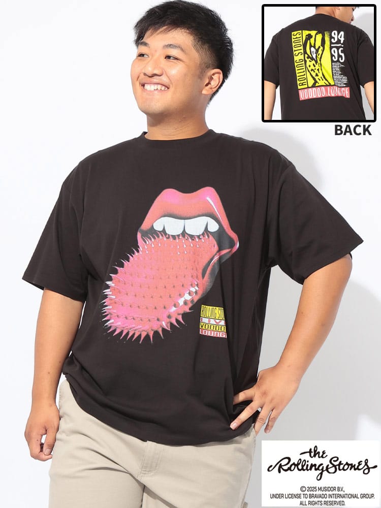 半袖 Tシャツ THE ROLLING STONES プリント バンドT クルーネック トップス コットン  春 夏 大きいサイズ メンズ