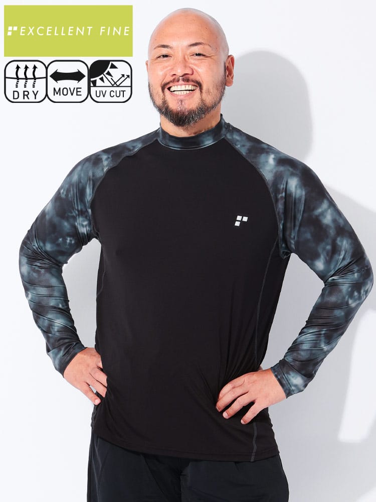 長袖 Tシャツ ストレッチ ベア天竺 コンプレッション トップス ロンT スポーツ トレーニング 大きいサイズ メンズ