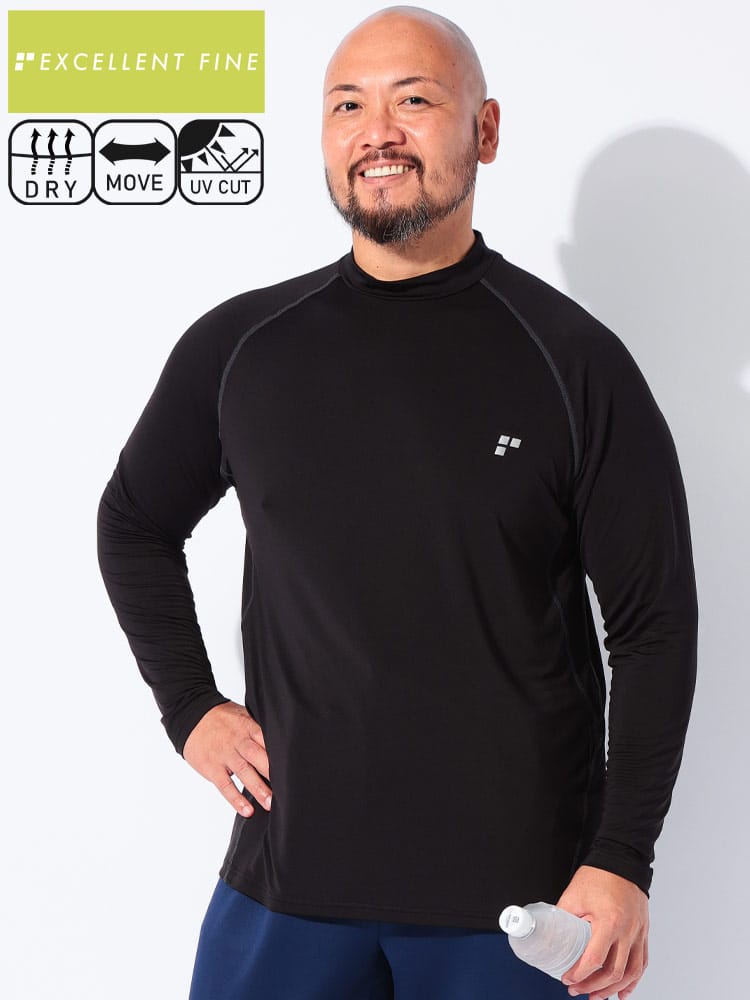 長袖 Tシャツ ストレッチ ベア天竺 コンプレッション トップス ロンT スポーツ トレーニング 大きいサイズ メンズ