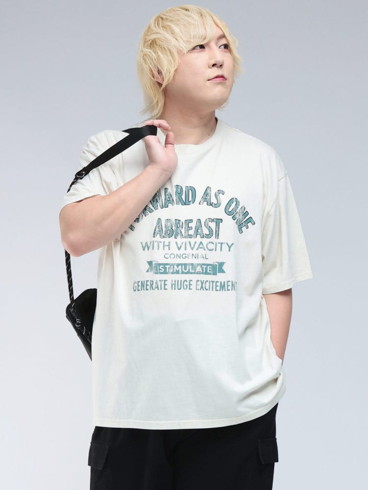 半袖 Tシャツ ピグメント加工 ガレッジロゴプリント クルーネック トップス TEE プリントT 大きいサイズ メンズ 