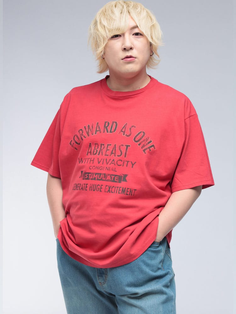 半袖 Tシャツ ピグメント加工 ガレッジロゴプリント クルーネック トップス TEE プリントT 大きいサイズ メンズ 