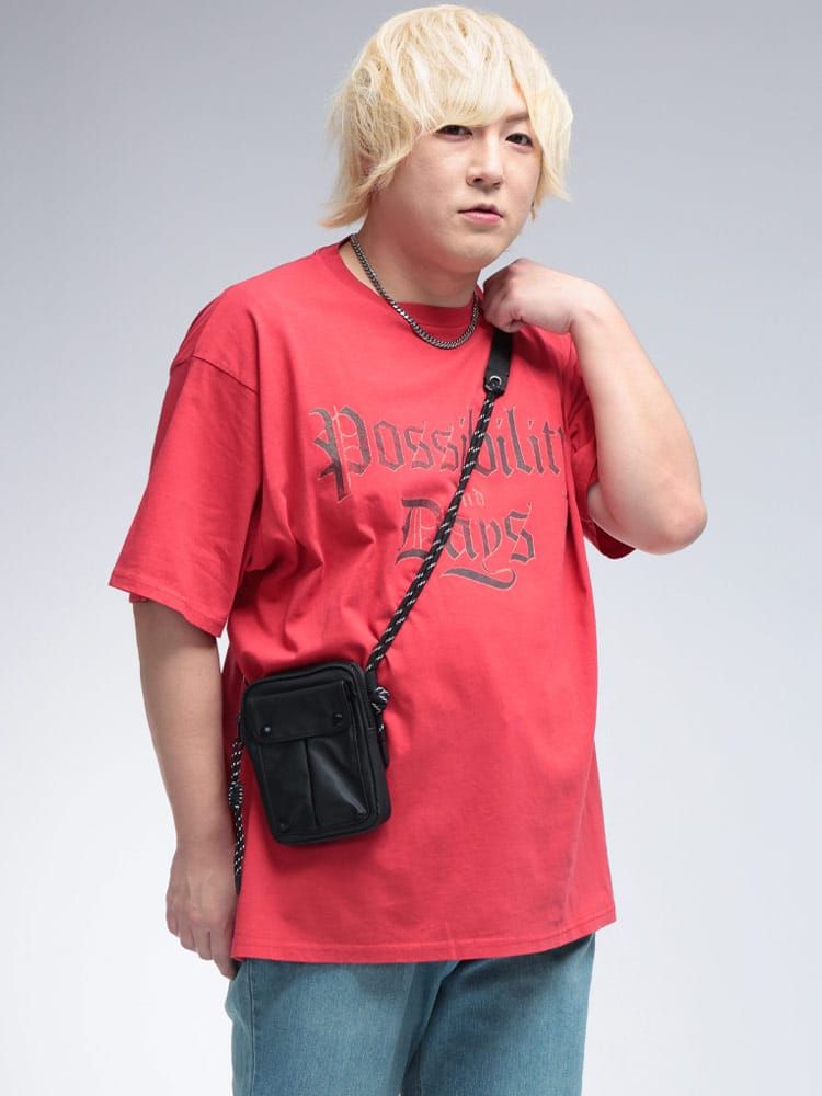 半袖 Tシャツ ピグメント加工 イングリッシュロゴプリント クルーネック トップス TEE プリントT 大きいサイズ メンズ 