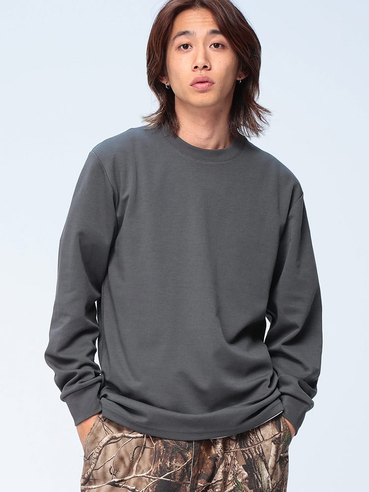 S＆SONS (エスアンドサンズ) +DRY プレーティング 無地 長袖 Tシャツ