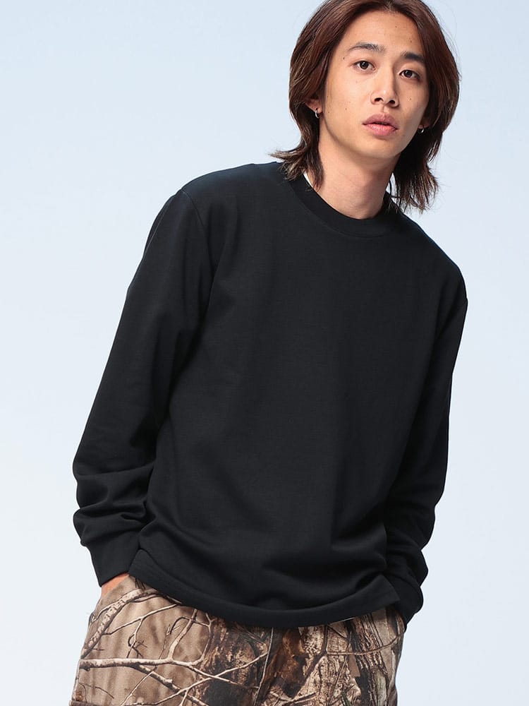 S＆SONS (エスアンドサンズ) +DRY プレーティング 無地 長袖 Tシャツ