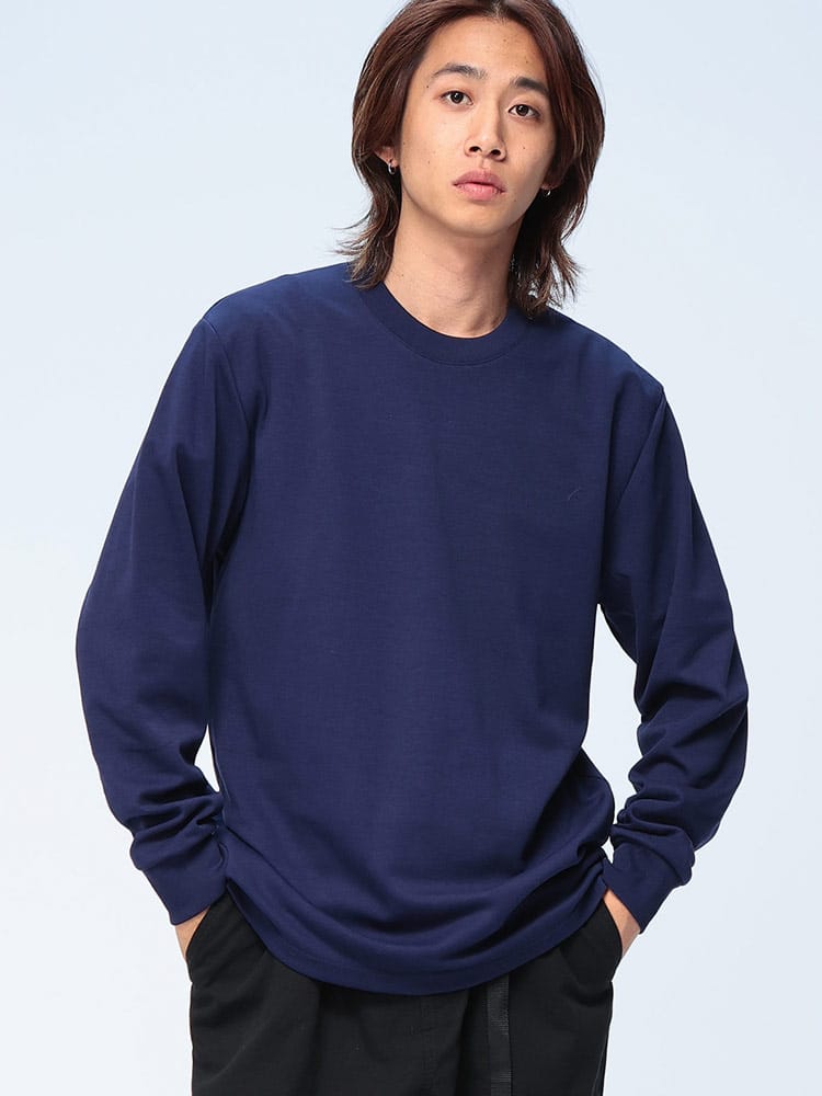 S＆SONS (エスアンドサンズ) +DRY プレーティング 無地 長袖 Tシャツ