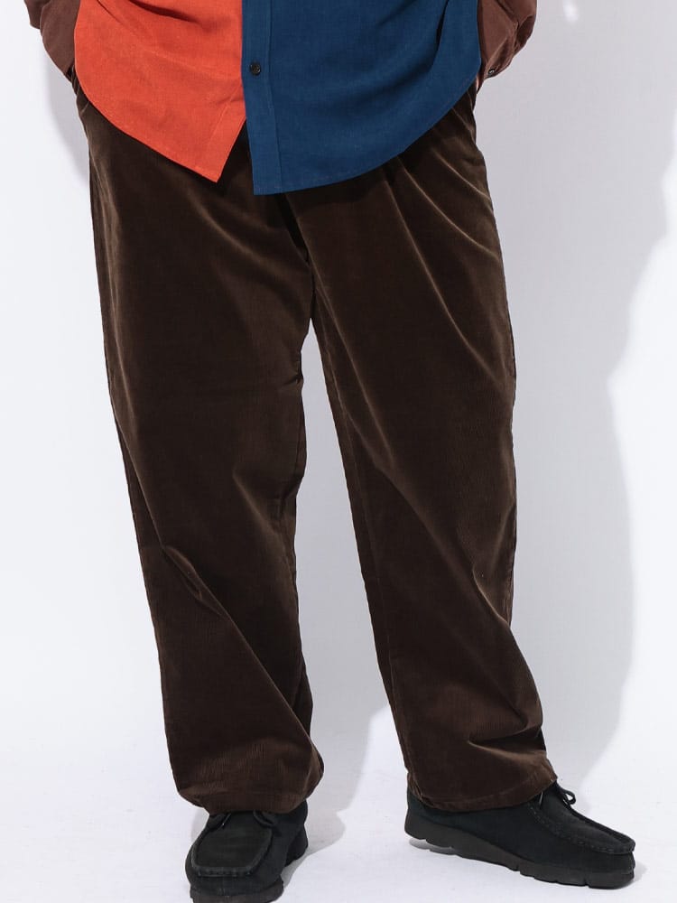 コーデュロイパンツ ストレッチコール ワンタック ボトムス ロングパンツ 秋 冬 大きいサイズ メンズ