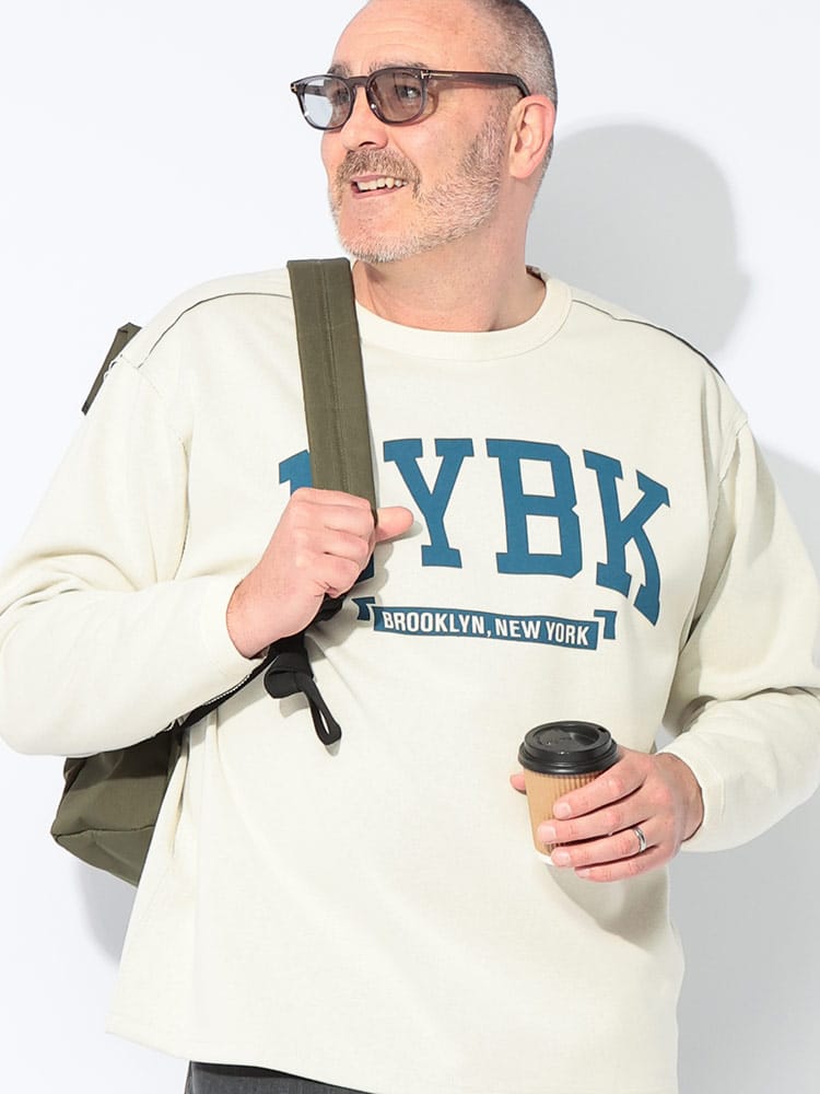 長袖 Tシャツ Wフェイス リバーシブル クルーネック トップス プルオーバー カットソー ロンT 春 秋 冬 大きいサイズ メンズ