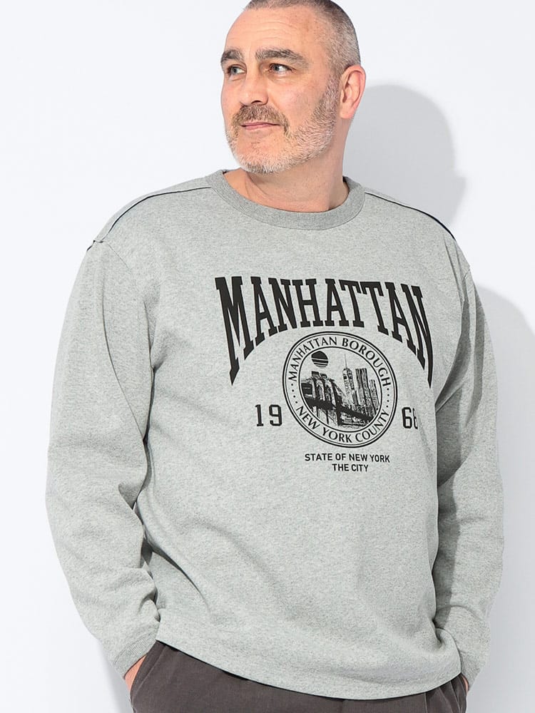 長袖 Tシャツ Wフェイス リバーシブル クルーネック トップス プルオーバー カットソー ロンT 春 秋 冬 大きいサイズ メンズ