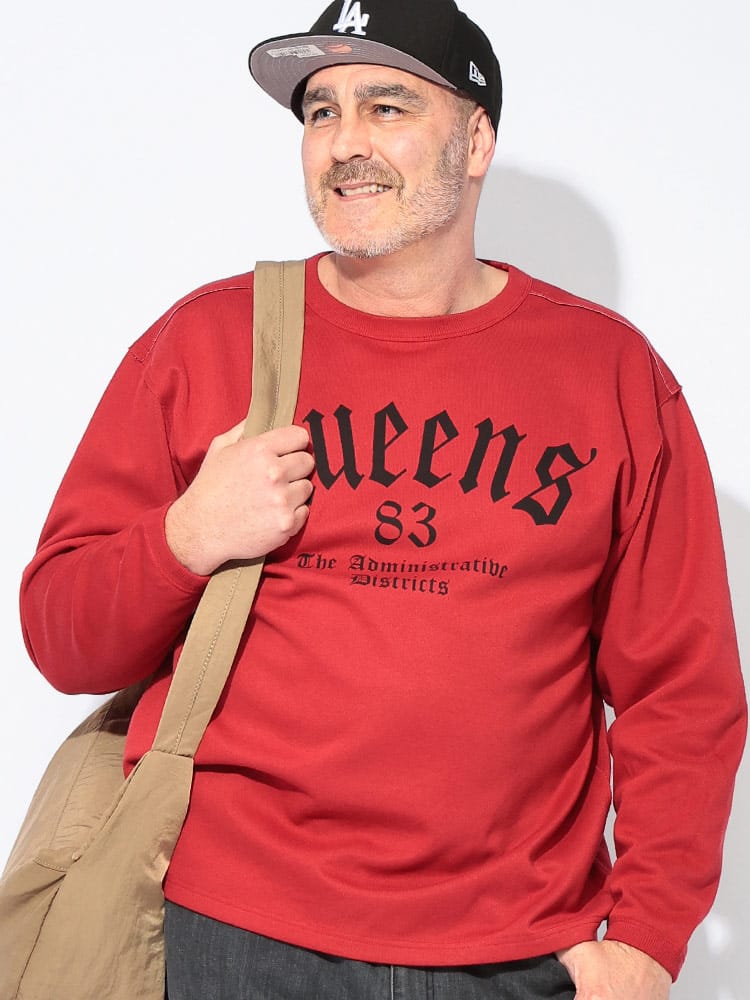 長袖 Tシャツ Wフェイス リバーシブル クルーネック トップス プルオーバー カットソー ロンT 春 秋 冬 大きいサイズ メンズ