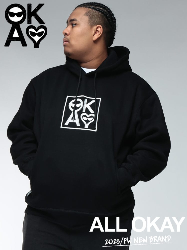 プルパーカー ボックスロゴ×バックプリント 裏起毛 トップス フード 大きいサイズ メンズ