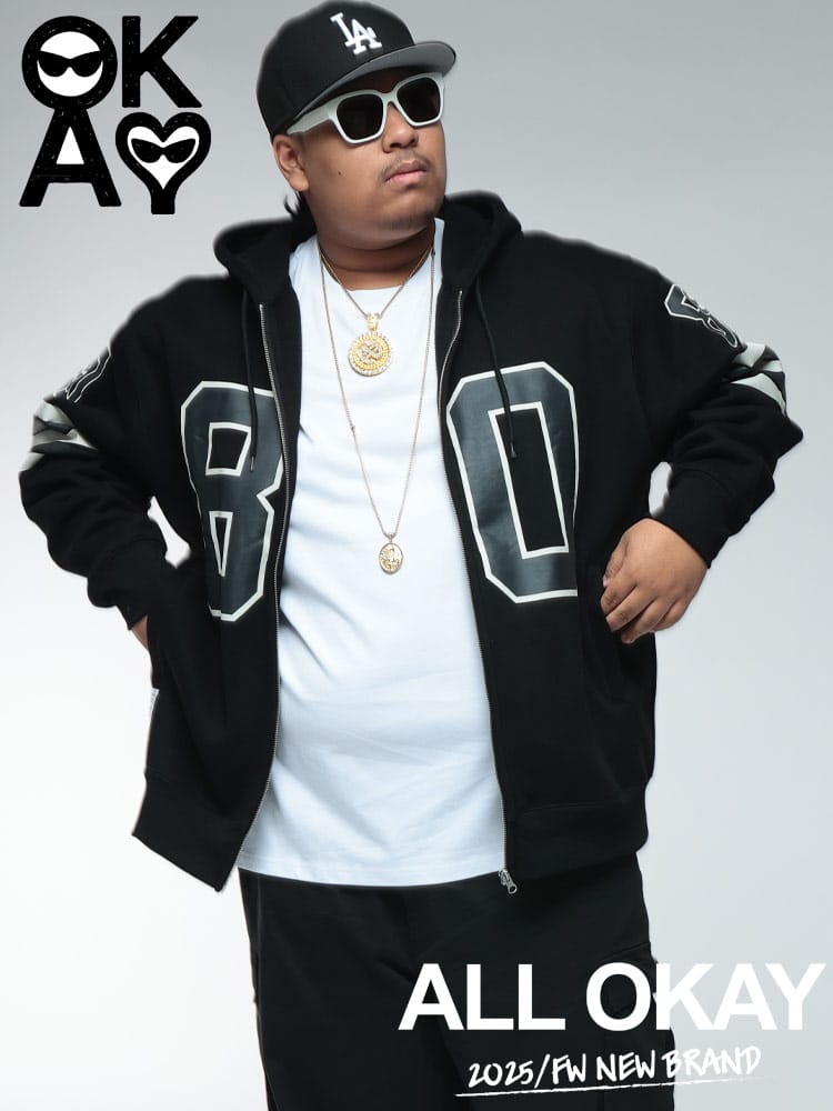 スウェットパーカー ナンバー プリント 裏起毛 フルジップ トップス フード 大きいサイズ メンズ