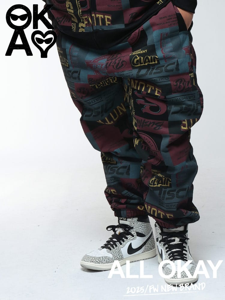 スウェットパンツ 総柄 プリント 裏起毛 ボトムス ロングパンツ ジャージ 大きいサイズ メンズ