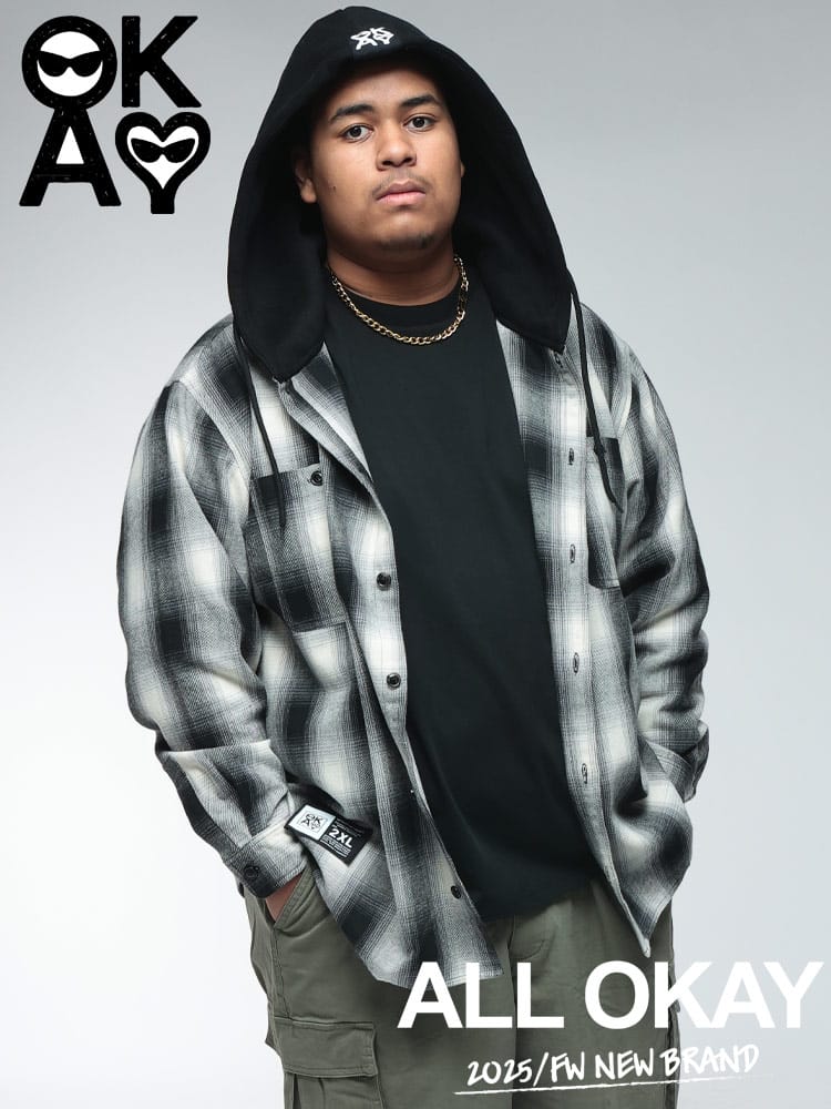 長袖ネルシャツ フード付き ヘビー トップス フード 大きいサイズ メンズ