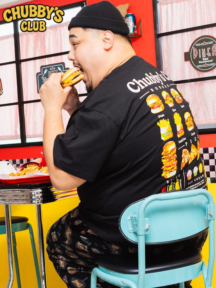 半袖 Tシャツ バーガー バックプリント クルーネック トップス コットン 春 夏 大きいサイズメンズ