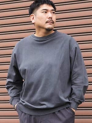 トレーナー ピグメントポンチ 無地 クルーネック トップス プルオーバー シンプル カラー 秋 冬 大きいサイズ メンズ