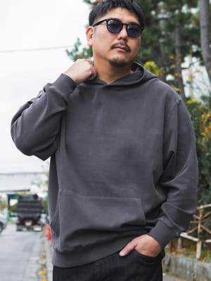 パーカー ピグメントポンチ 無地 プルオーバー トップス フード プルパーカー シンプル カラー 秋 冬 大きいサイズ メンズ