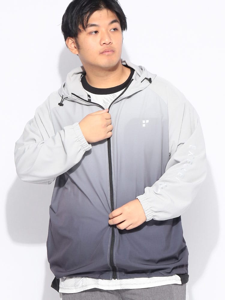 パーカー 長袖 メンズ 大きいサイズ UVカット ドライ ストレッチクロス フルジップ ブルゾン アウター フード ジップ スポーツ トレーニング