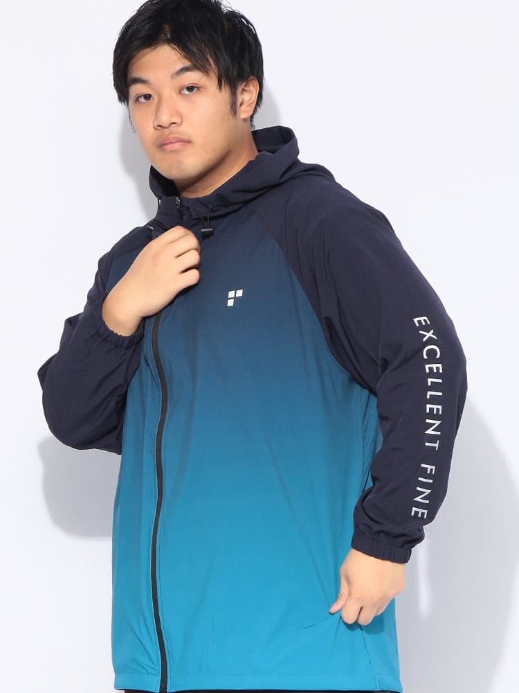 パーカー 長袖 メンズ 大きいサイズ UVカット ドライ ストレッチクロス フルジップ ブルゾン アウター フード ジップ スポーツ トレーニング