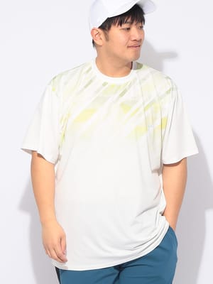 Tシャツ 半袖 グラデーション メンズ 大きいサイズ 接触冷感 ドライ ストレッチ UVカット クルーネック カットソー スポーツ アクティブ アウトドア ムーブ