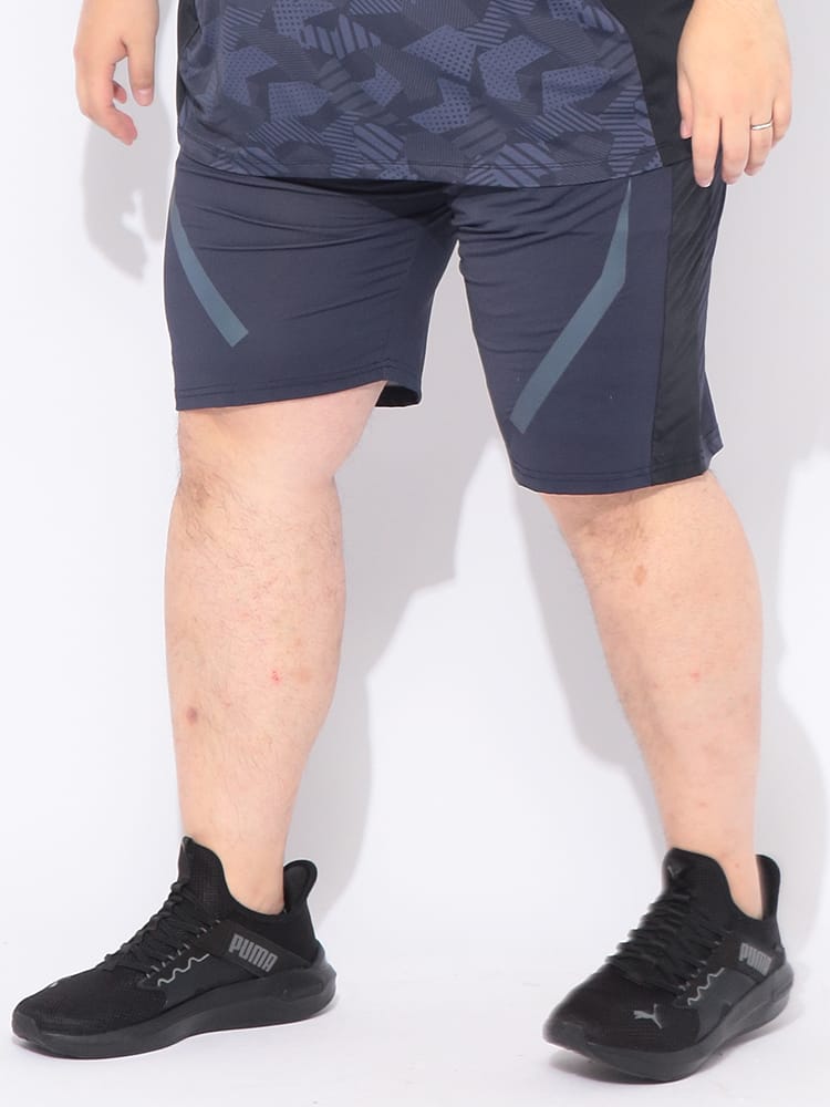 ショートパンツ メンズ 大きいサイズ 超冷感 ベア天竺 切り替え ショーツ ボトムス パンツ スポーツ トレーニング 春 夏