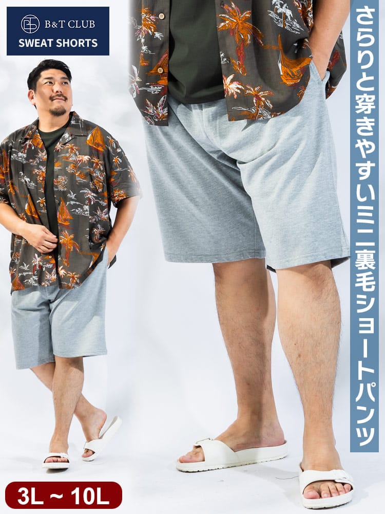 【WEB限定価格】ショートパンツ メンズ 大きいサイズ ミニ裏毛 無地 ショーツ ボトムス パンツ スウェット 春 夏