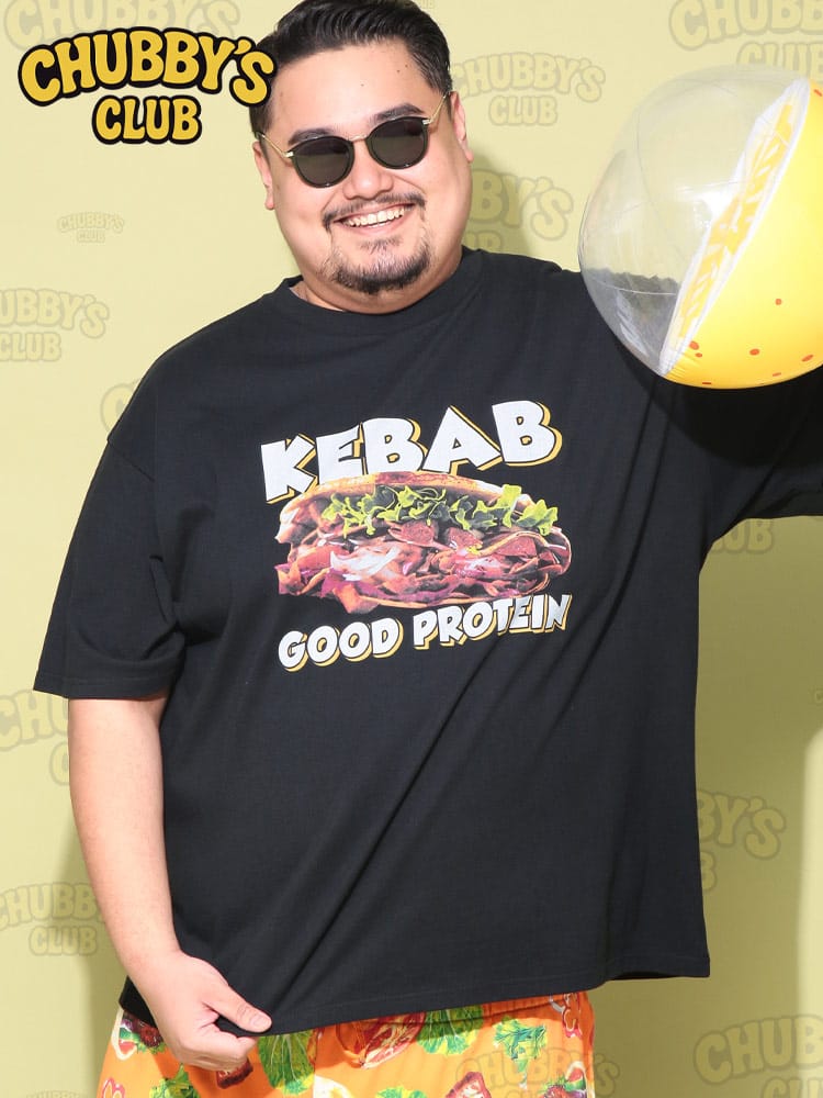 Tシャツ 半袖 メンズ 大きいサイズ ケバブ バックプリント クルーネック カットソー トップス 柄 春 夏