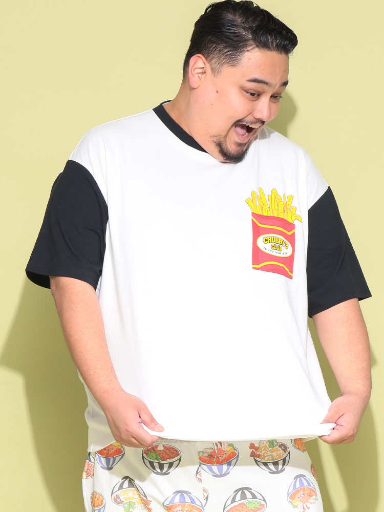 Tシャツ 半袖 メンズ 大きいサイズ 袖切替 ポケットギミック クルー