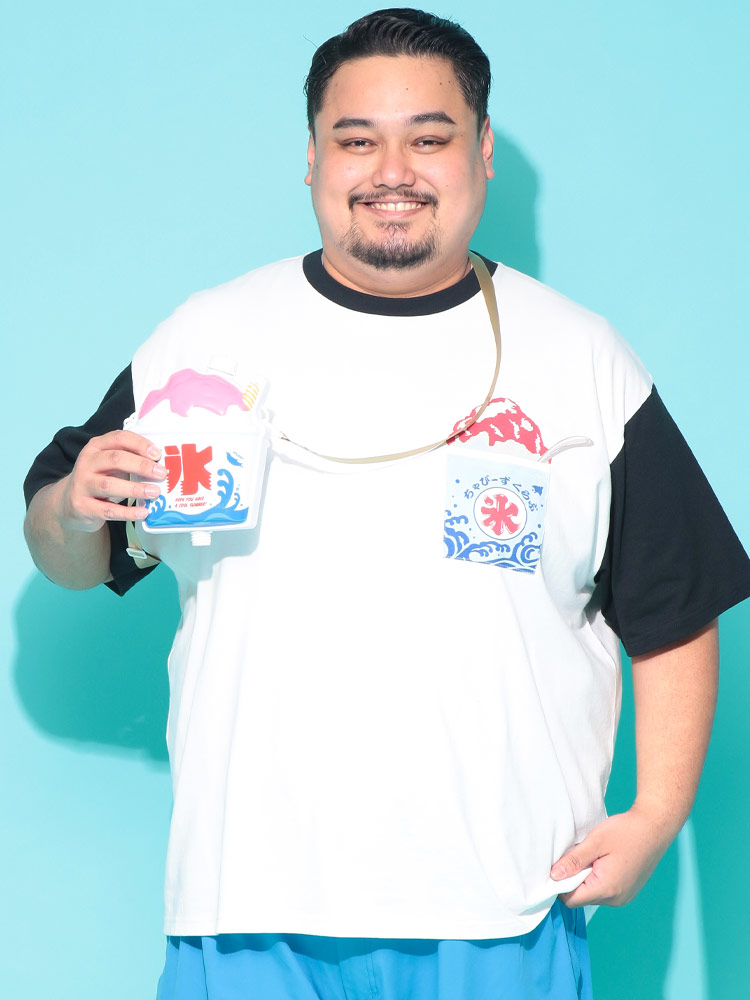 Tシャツ 半袖 メンズ 大きいサイズ 袖切替 ポケットギミック クルー
