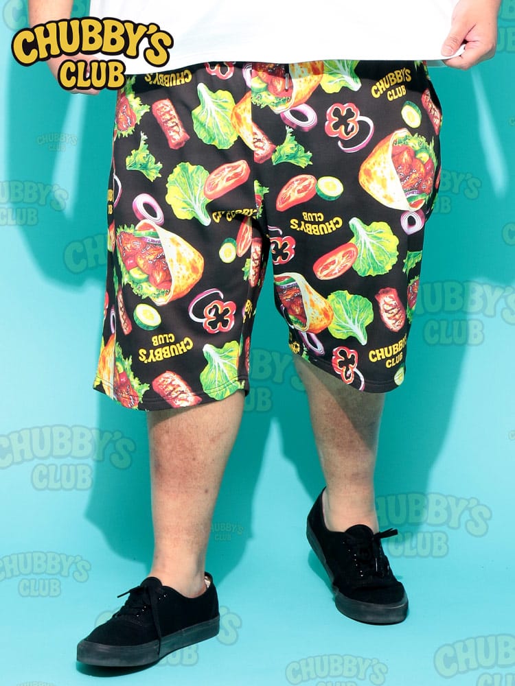 ショートパンツ メンズ 大きいサイズ ケバブ 総柄 ポケット付き ショーツ ボトムス 柄 ショーパン 裏毛 ルームウェア 春 夏
